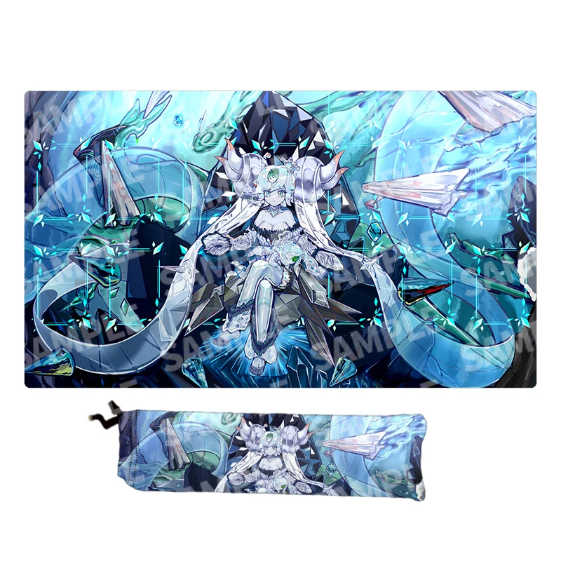 

600X350X2Mm New Self Made Yu-Gi-Oh! Icejade Cool Single Player Battle Board Game Mat Ws Ptcg Game Anime Table Mat Gift Toys