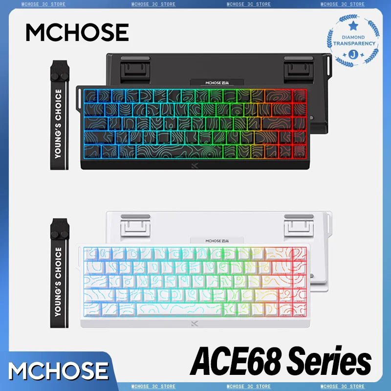 MCHOSE Ace 68 Hall Effect Magnetic Switch Gaming Keyboard Topographic Keycaps Customized TTC Uranus Magnetic Switch eSports 1