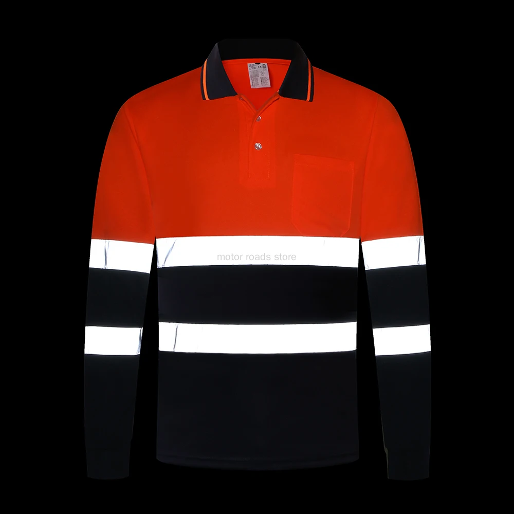 Unisex High Visibility Reflective Safety T-shirt Quick Drying Long Sleeve Workwear Outdoor Construction Protective Work Clothes reflective safety vest reflective safety jacket reflective safety polo shirt