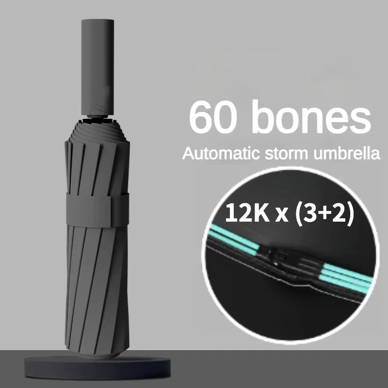 60 Bones Automatic UV Umbrella Strong Windproof Folding Sun Umbrellas sunshade UV Protection Rain Umbrella Outdoor
