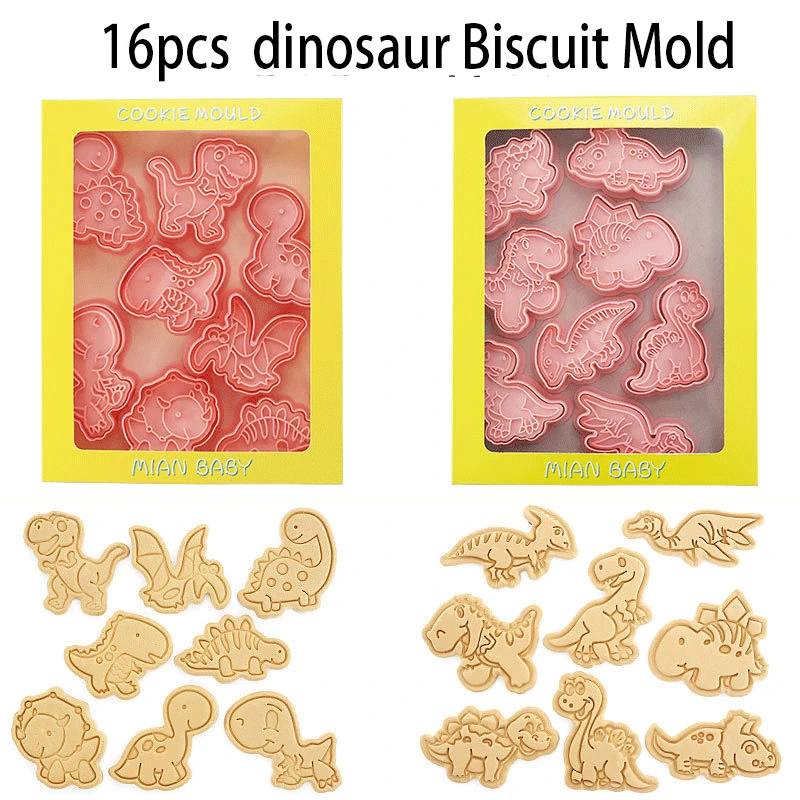 

16pcs/Set Jungle Safari Animal Unicorn Shape Cookie Cutter Mold Dinosaur Biscuit Mold DIY Cake Tools Biscuit Stamp Fondant Mould