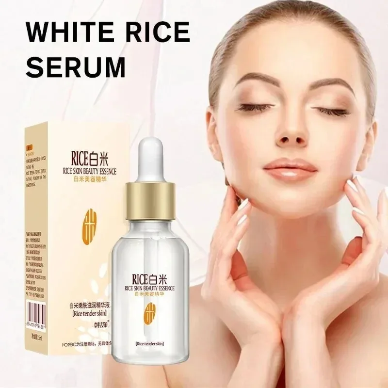 White Rice Face Serum Shrink Pores Brightening Whitening Cream Anti Aging Lines and Wrinkles for Glowing Skin Firm Care Essence 2