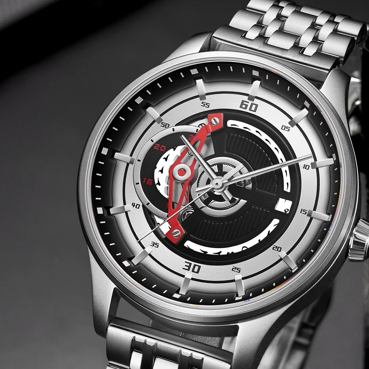 Black/White Date Week Wheel Arabic Dial for Automatic Movement (Crown at 3.0 or 3.8 o'clock)