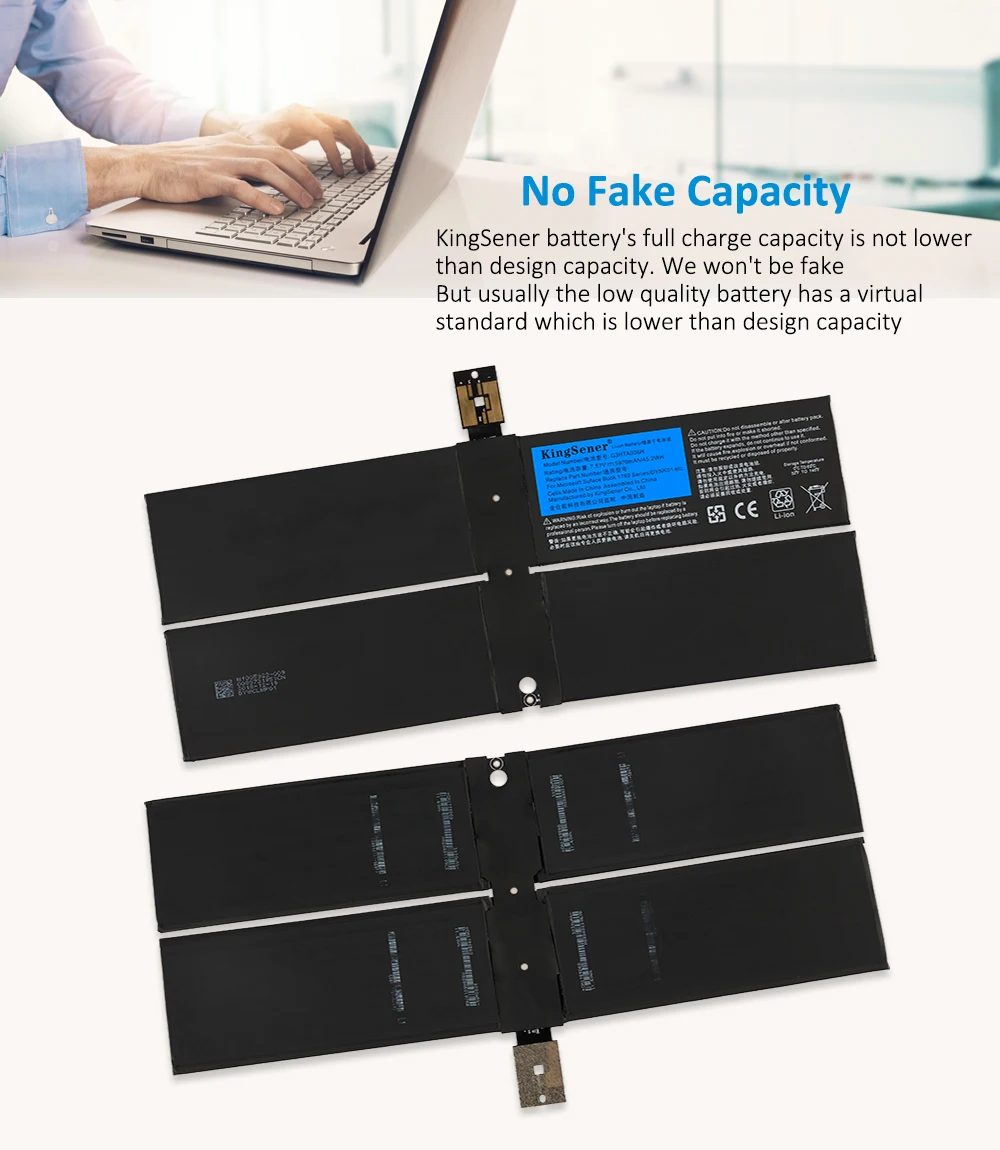 Kingsener-bateria do Portátil para o Microsoft Surface 1ª Geração 1769 2023 Série 7.57v 54.2 wh 5970mah Células G3hta036h Dynk01 - Imagem 2