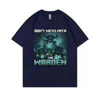 Don't Mess with The Warden Funny Meme Tshirt Men Women Game Otaku Casual Pure Cotton T-shirt Male Fashion Oversized Streetwear 2