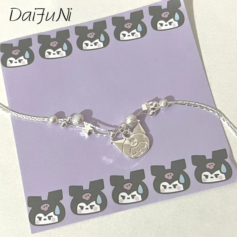

Creative Kawaii Sanrio Cinnamoroll Bracelet Girls Silver Bracelet Hello Kitty Cat Kuromi My Melody Bracelet Girls Birthday Gift