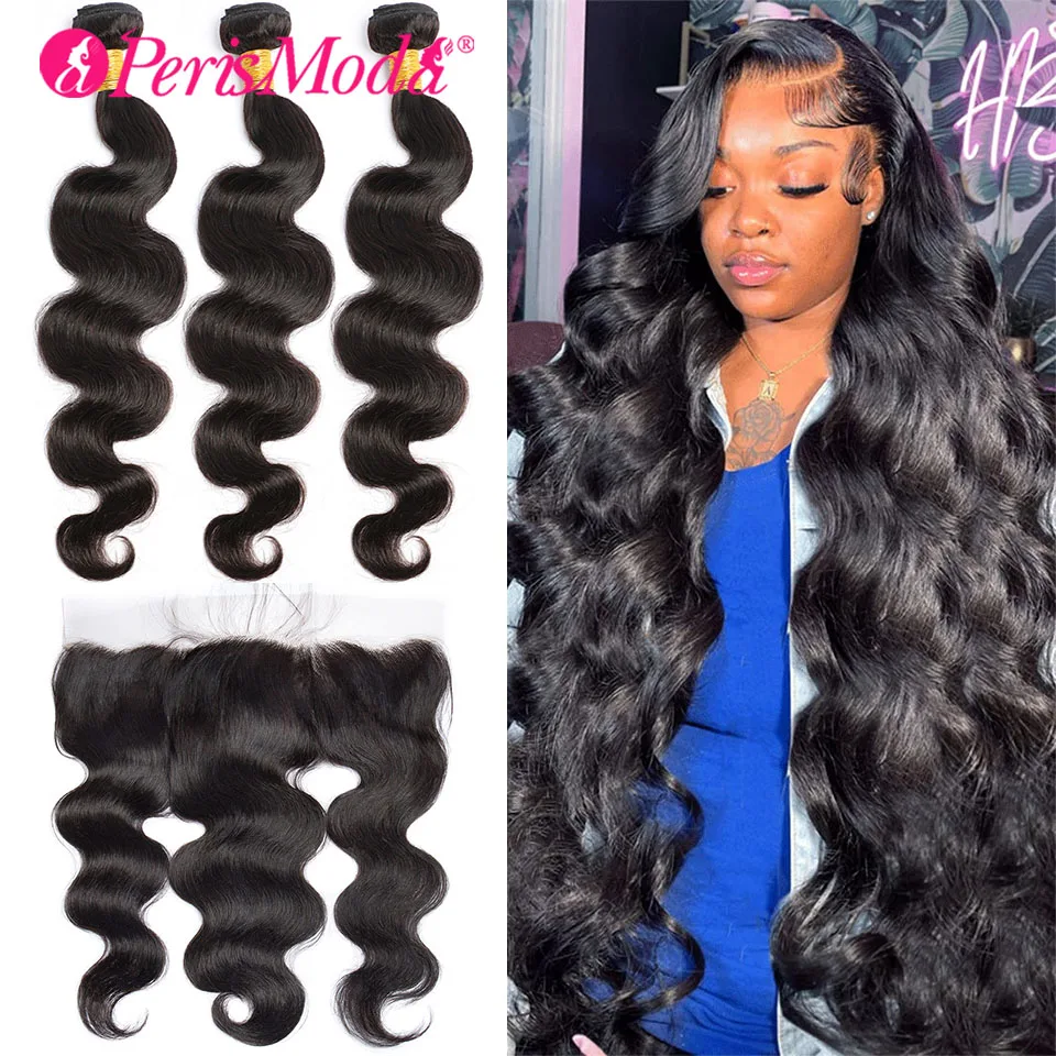 

Body Wave Bundles With Closure 30 Inch Remy Brazilian Weaving 13x4 HD Transparent Lace Frontal With Bundles Human Hair Extension