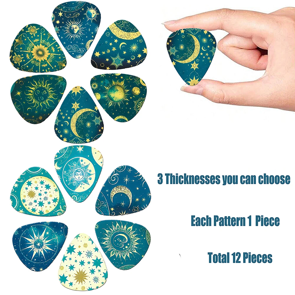 Guitar Paddles Cartoon Couples Acoustic Guitar Picks Musical Instrument Accessories 0.46/0.71/1.0Mm Pick 12pcs/set Guitar Picks Guitar Thumb Paddle
