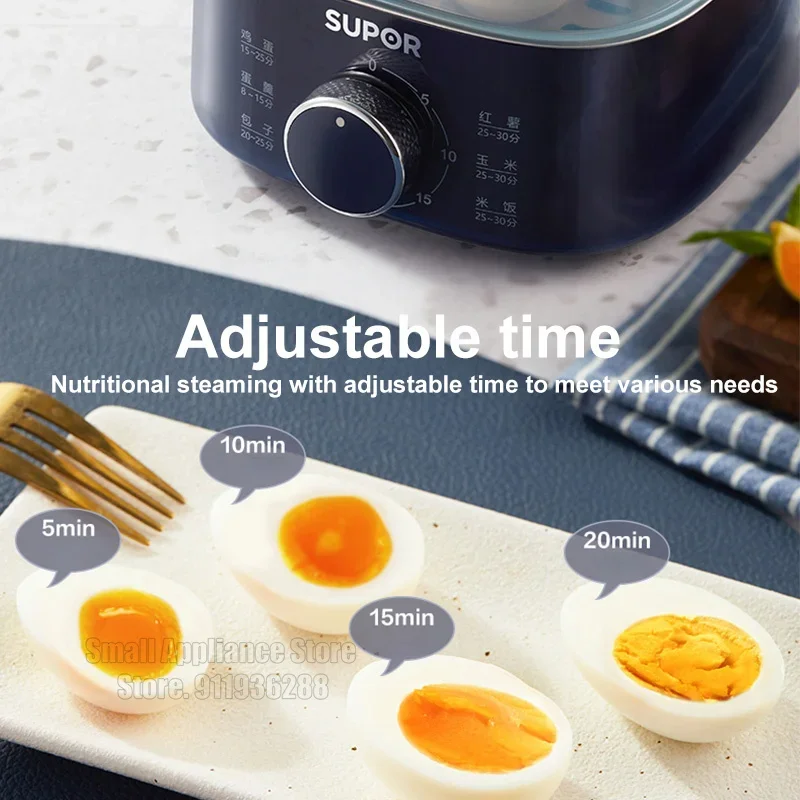 SUPOR Steamer Electric Steam Pot Cooking Steaming Home 2-layer Transparent Food Dumplings Household Pan Warmer Multicooker 220V