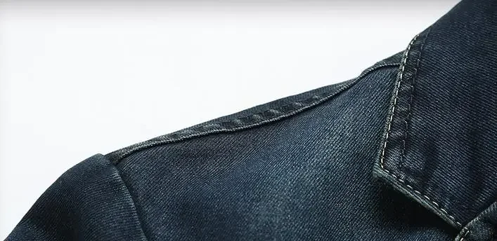 Spring Casual Men Suit Collar 3xl 4xl Denim Blazer Coat , Autumn Male Man Single Breasted Elbow Patchwork Jeans Blazers Coats