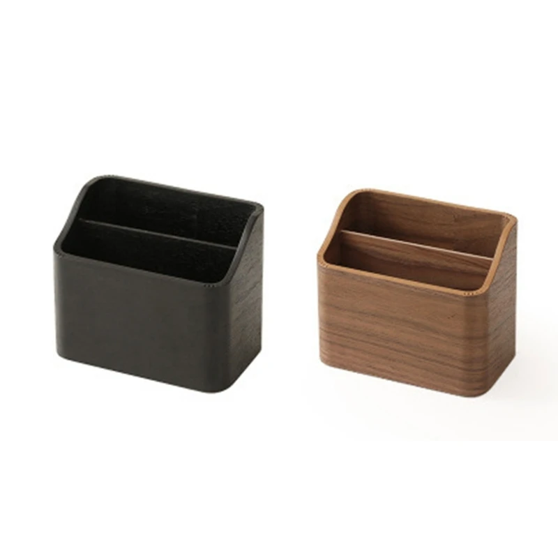 Wood Remote Control Storage Box Phone Pen Desktop Organizer Multi