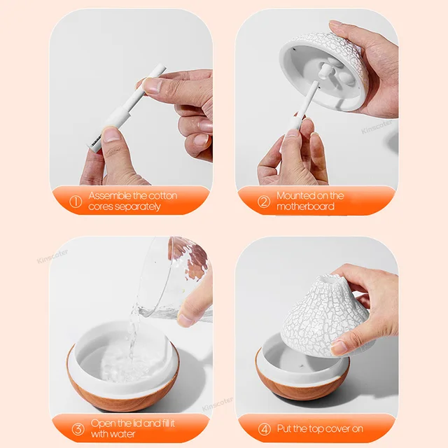 300ml Volcano Air Humidifier Desktop Electric USB Humidificadore Water Mist Diffuser Purifier Air Freshener With 7 Colors Night 6