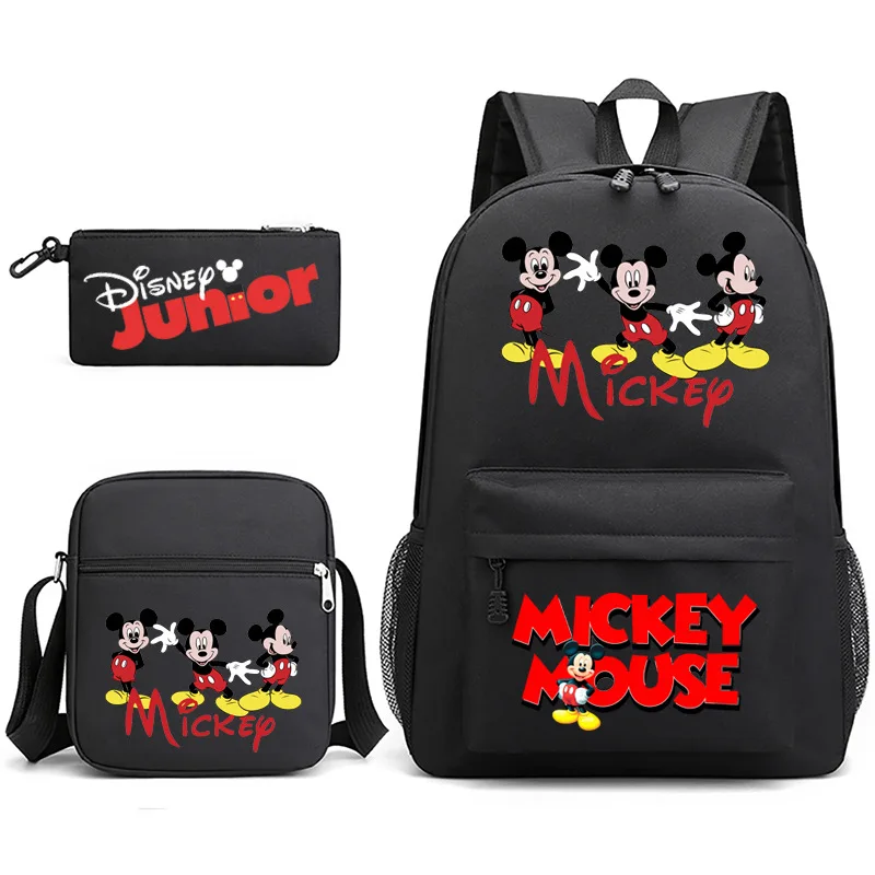 

Disney Mickey Mouse Backpack Three Pieces Set Waterproof Schoolbag Three Pieces Set Portable Large Capacity Backpack Care Bag