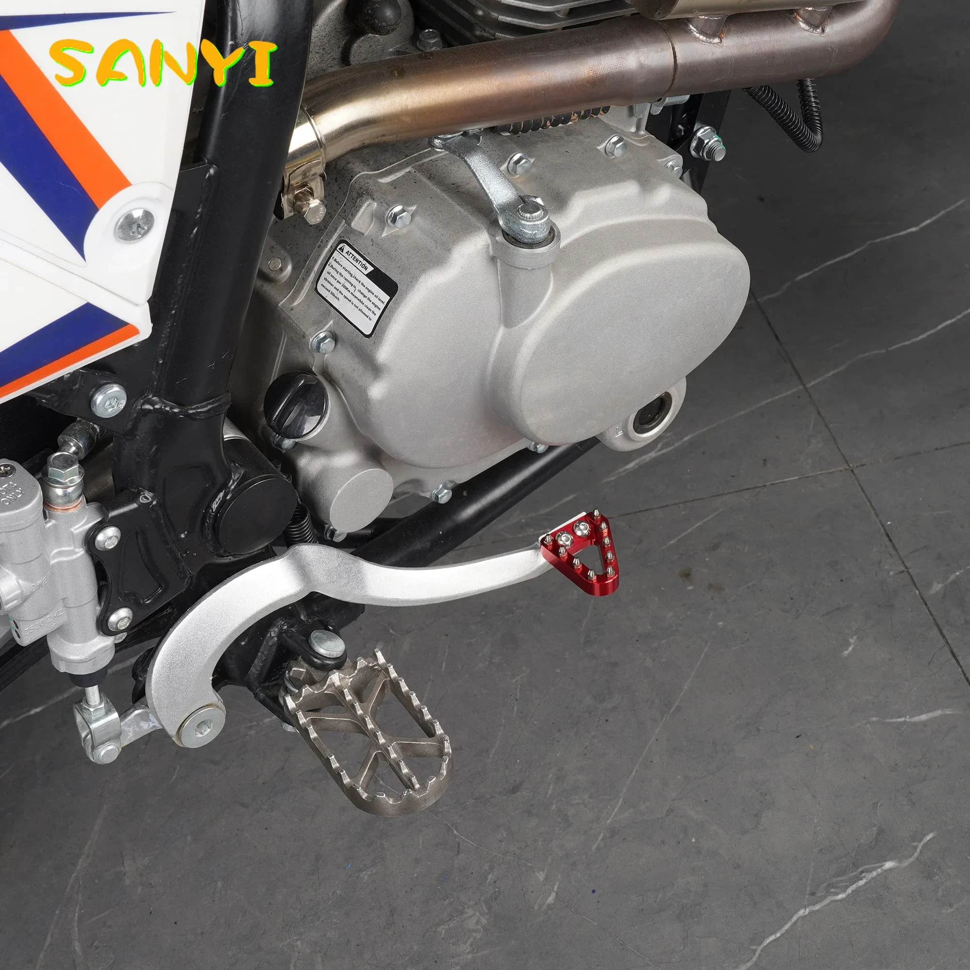 Pedale Freno Posteriore KTM | Leva Piatto Arancione | CNC Alluminio | Per EXC SXF 125-500