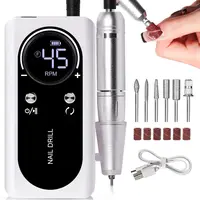 Professional 45000RPM Electric Portable Nail Drill Machine Rechargeable Low Noise Nail Sander File for Manicure Salon Tool 1