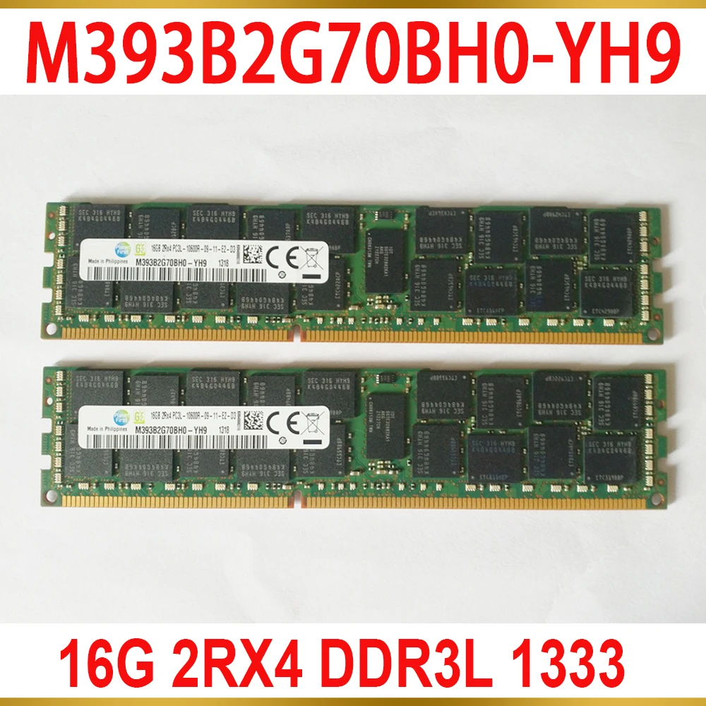 1Pcs For Samsung RAM 16GB 16G 2RX4 DDR3L 1333 Server Memory M393B2G70BH0 YH9