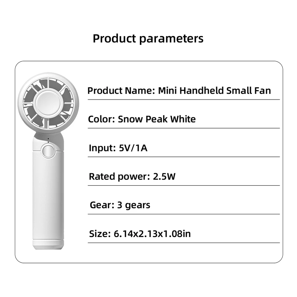Portable Rechargeable Mini Handheld USB Fan