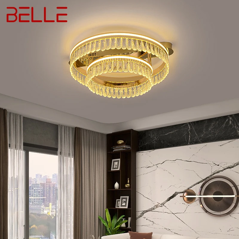 

BELLE Nordic Crystal Ceiling Lamps LED Modern Light Luxury Creative Vintage Fixture for Home Living Room Bedroom Decor