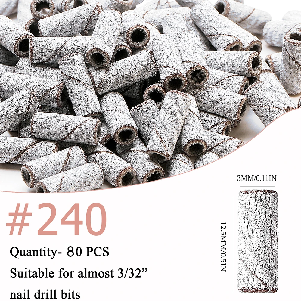 Mini 3mm Sanding Cap Bands Grinding Heads 80pcs for Electric Manicure Machine Nail Drill, nail art tool,manicure tools