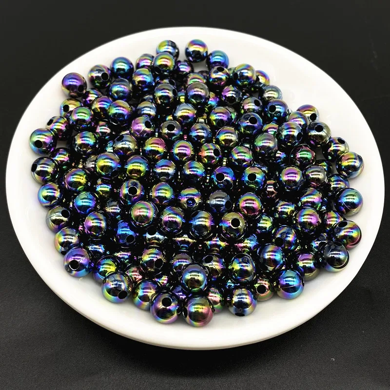 Perles Poney Multicolores à Grand Trou, 6x9mm, Amples, Pour La Fabrication De Bijoux, Bracelets, Colliers, Porte-clés, Accessoires De Bricolage, 100 Pièces/paquet