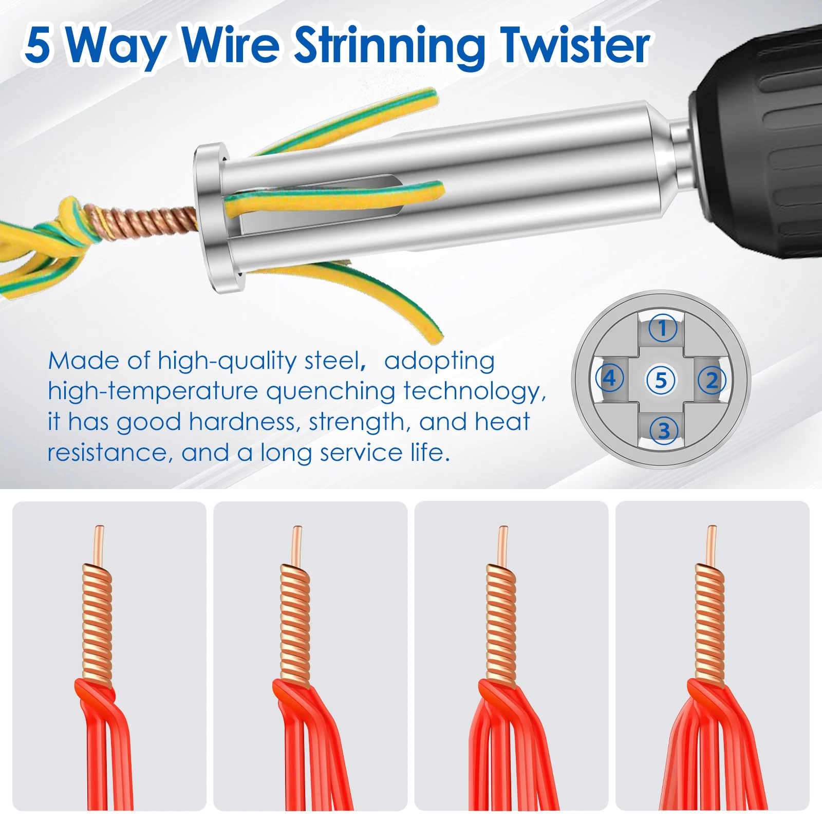 4PCS Cable Twisting Tool Electric Electric Drill Driver Quick Wire