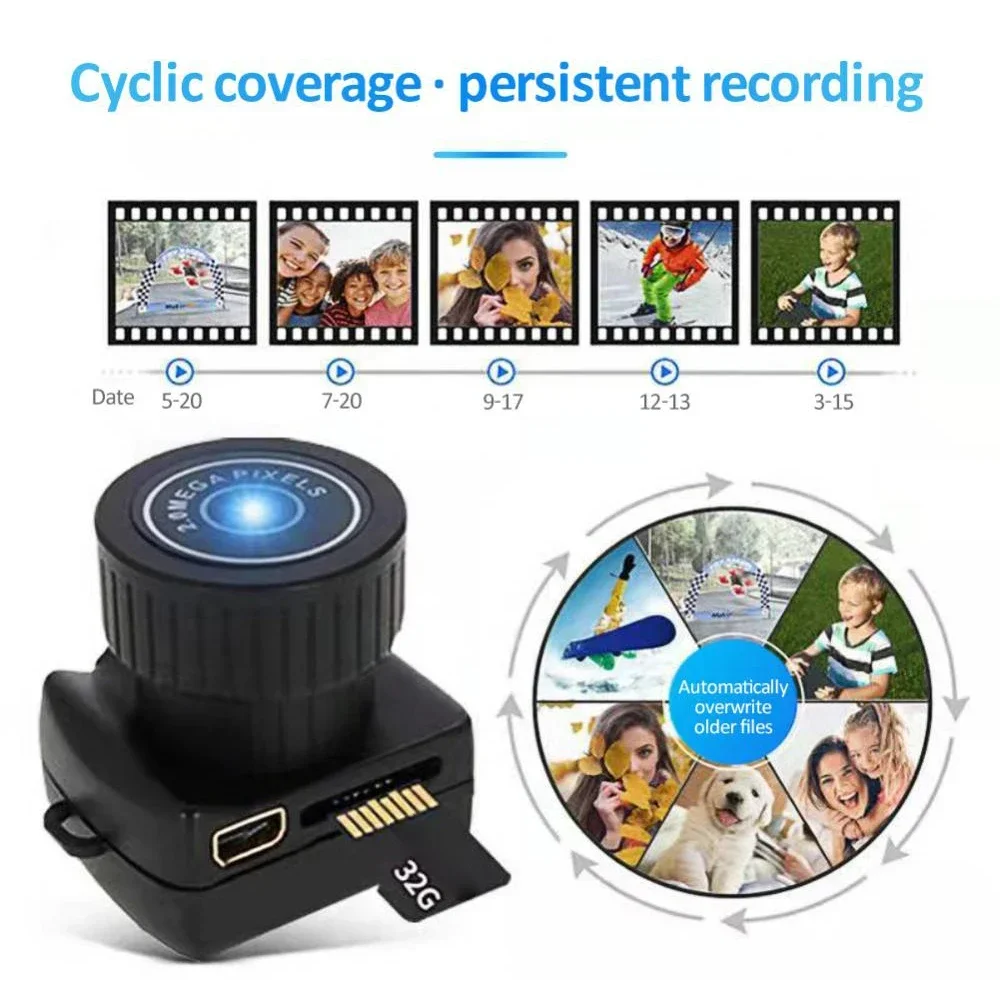 

Recorder Car Sport Micro Cam Webcam With Mic Y2000 Camcorder Small DV DVR Security Nanny Tiny Camera HD Video Audio