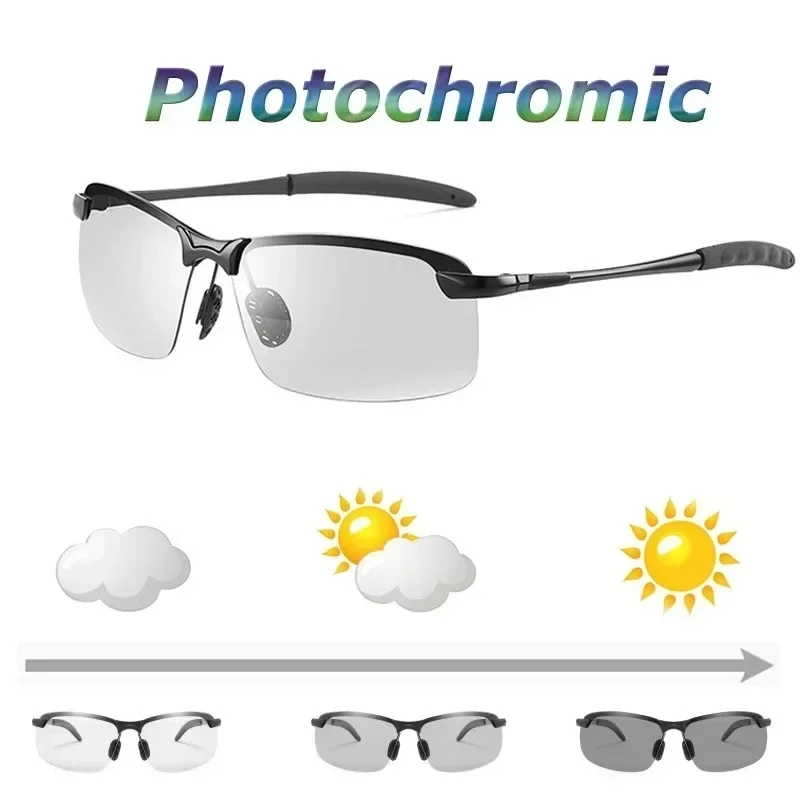 Men's Driving Color Changing Sunglasses Fishing Cycling Polarized Goggles Outdoor Day and Night Driving Polarized Sunglasses