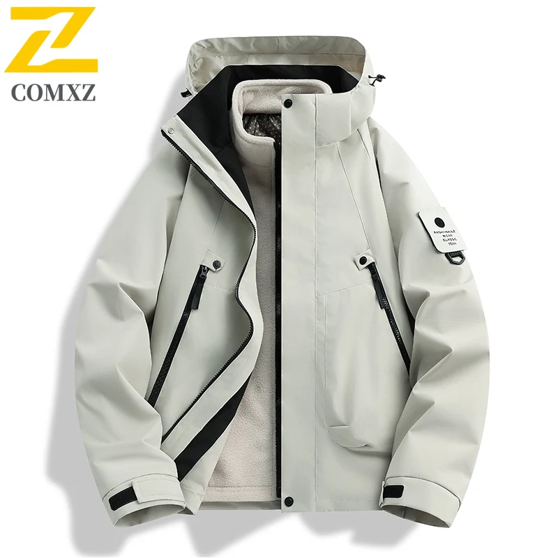 COMXZ Mens Jacket Thickened Mountaineering Windproof Warm Parka Casual Daily Style Comfortable Cold Resistant Winter Clothing