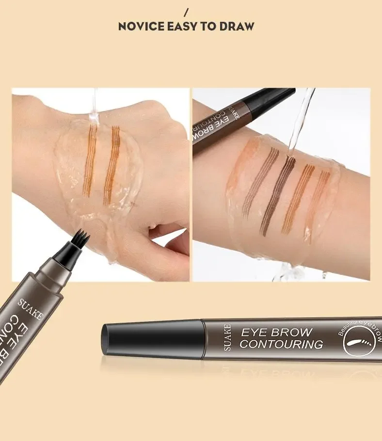 4 Point Eyebrow Pen Waterproof Liquid Eyebrow Pencil Long Lasting Eyebrow Tattoo Pen 4 oints eyebrow pen Cosmetics 2