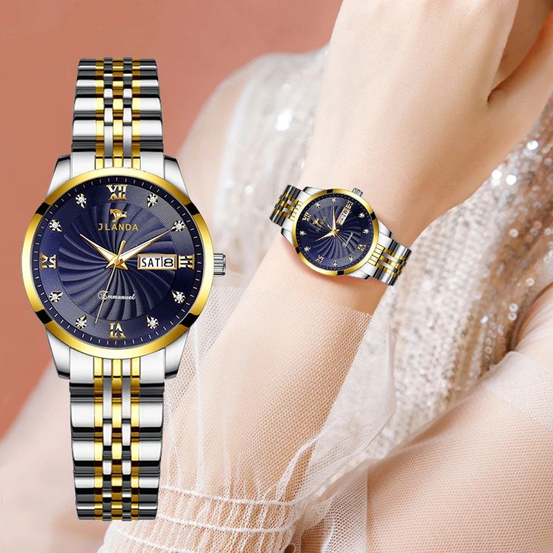 

JLANDA Brand Luxury Quartz Watch Women Stainless Steel Waterproof Luminous Date Week Fashion Ladies Watches Relogio Feminino