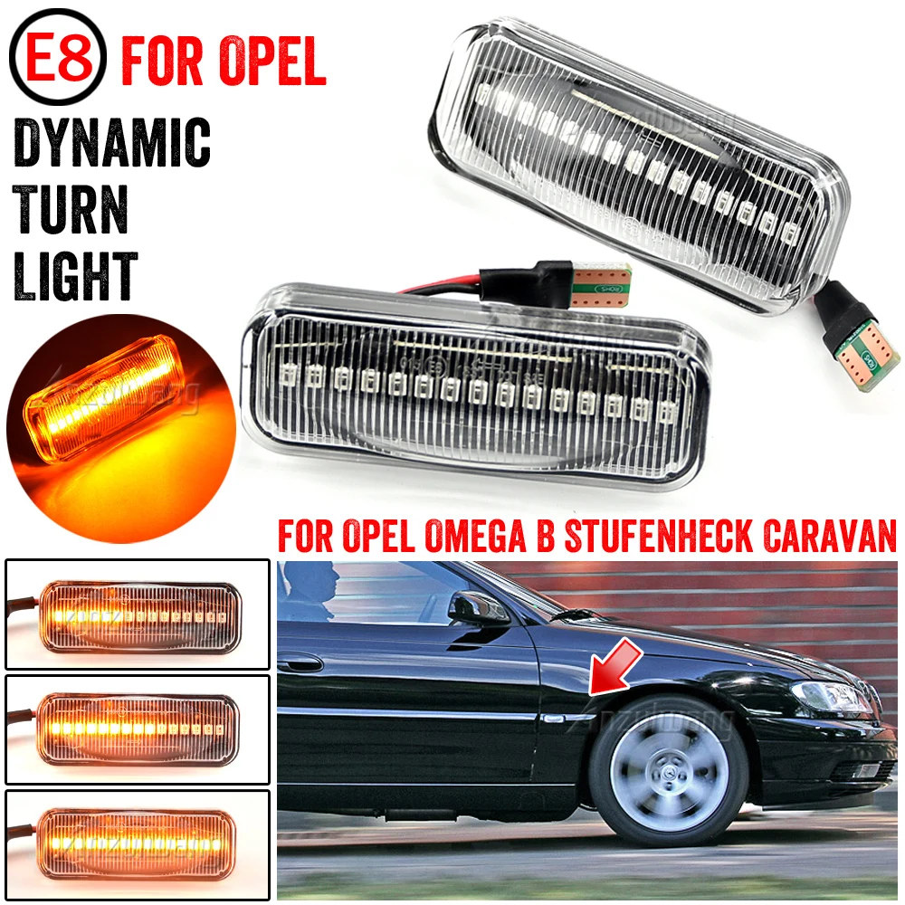 Una Coppia Led Dynamic Side Marker Light Indicatore Di Direzione Sequenziale Lampeggiante Per Opel Omega B Stufenheck Caravan 1994-2003