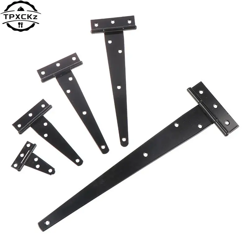 1X Iron Tee Hinge Black T hinges Cabinet Hinge Garden Shed 2-12inch Wooden Door Gate for Light Gates Doors Furniture Hardware door hinges