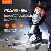 VEVOR 3500W Demolition Jack Hammer 60J Electric Jackhammer Concrete Breaker with 2 Chisel Bits for Trenching and Breaking Holes 2