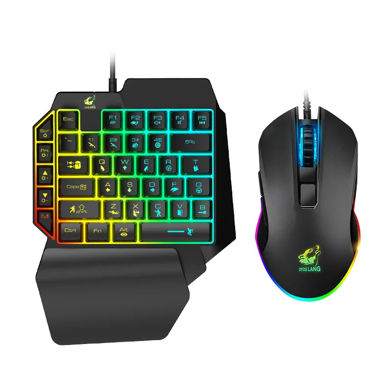 Wired Gaming Keyboard and Mouse set Rainbow Backlit 6400 DPI for PC PS4  Xbox one