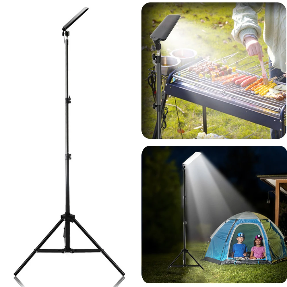 Portable Camping Light with Stand Adjustable Telescoping Metal