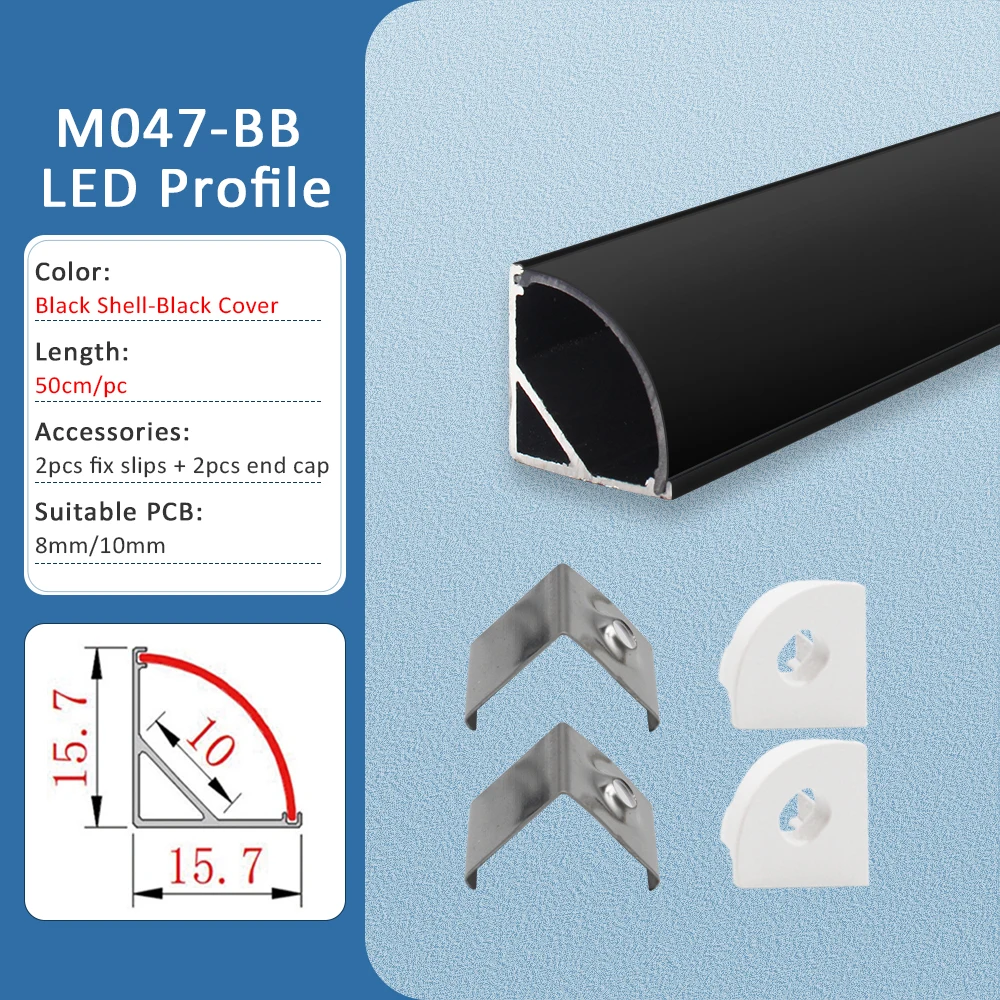 【Big-promotion】 Strip Aluminum Profile 50cm Recessed Surface Mounting Diffuser Cover for 8mm 10mm Linear Light.