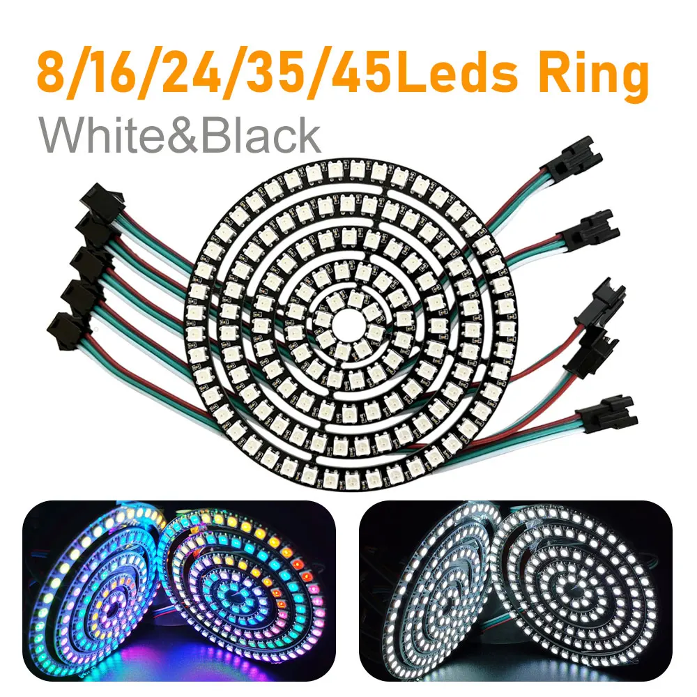 Colorful RGB LED Circle with Individually Addressable Pixels - DIY Round Pixel Ring