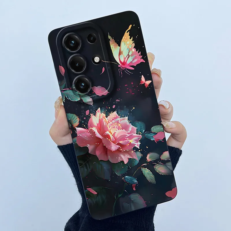 Simplicity Oil Painting Floral Silicone Soft Shockproof Back Cover