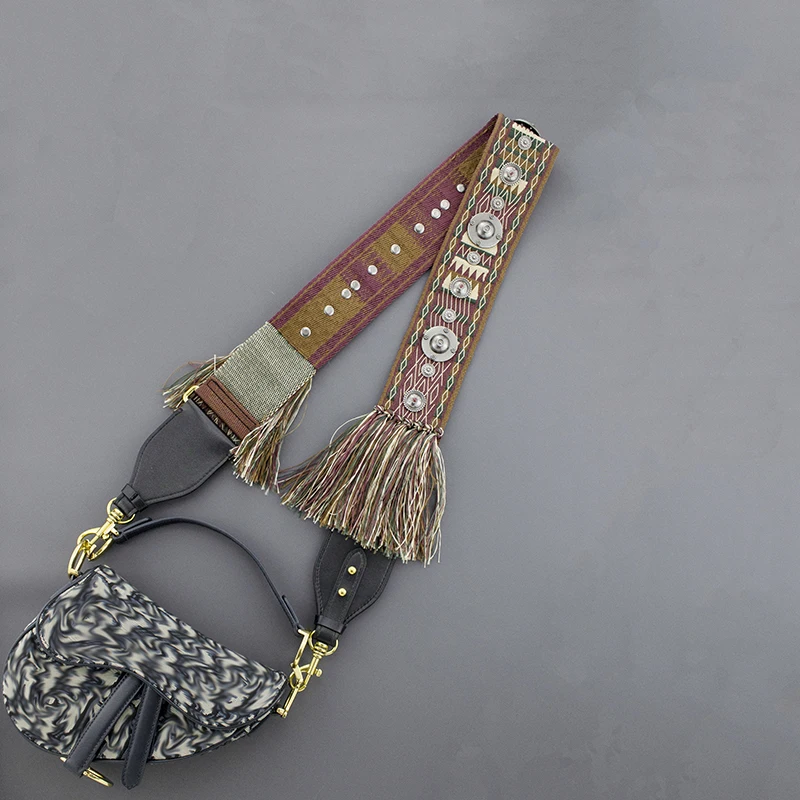 TINBERON Shoulder Strap For Saddle Bag Fashion Tassel Canvas Bag Strap Accessorie For Handbags Luxury Design Crossbody Bag Strap