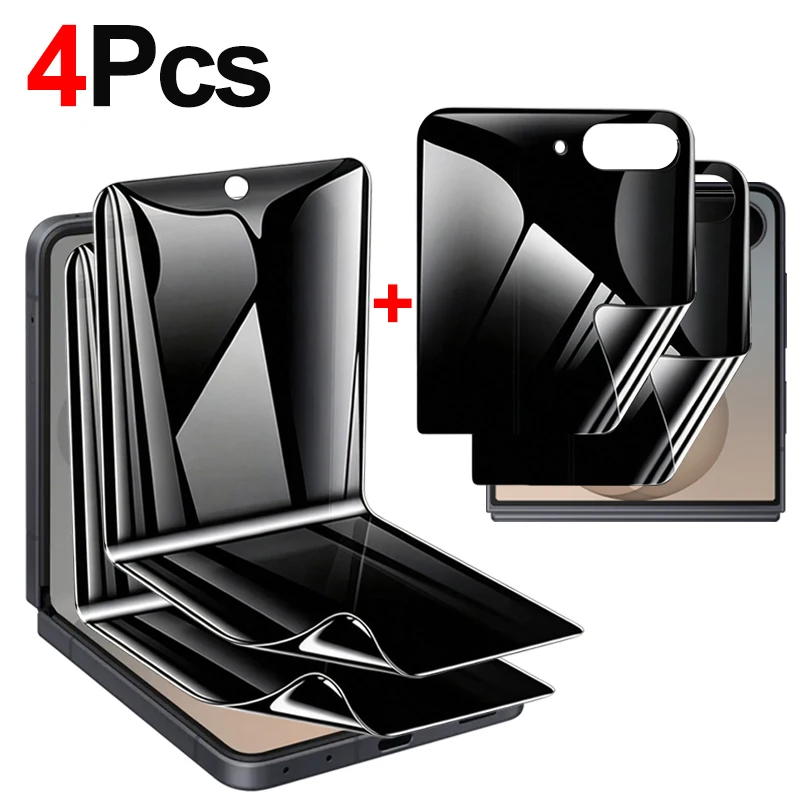 Privacy Screen Protector - Anti-Spy Flexible TPU Hydrogel Film for Foldable Phones (1/2/4 Pack Options) - Inner and Outer Coverage