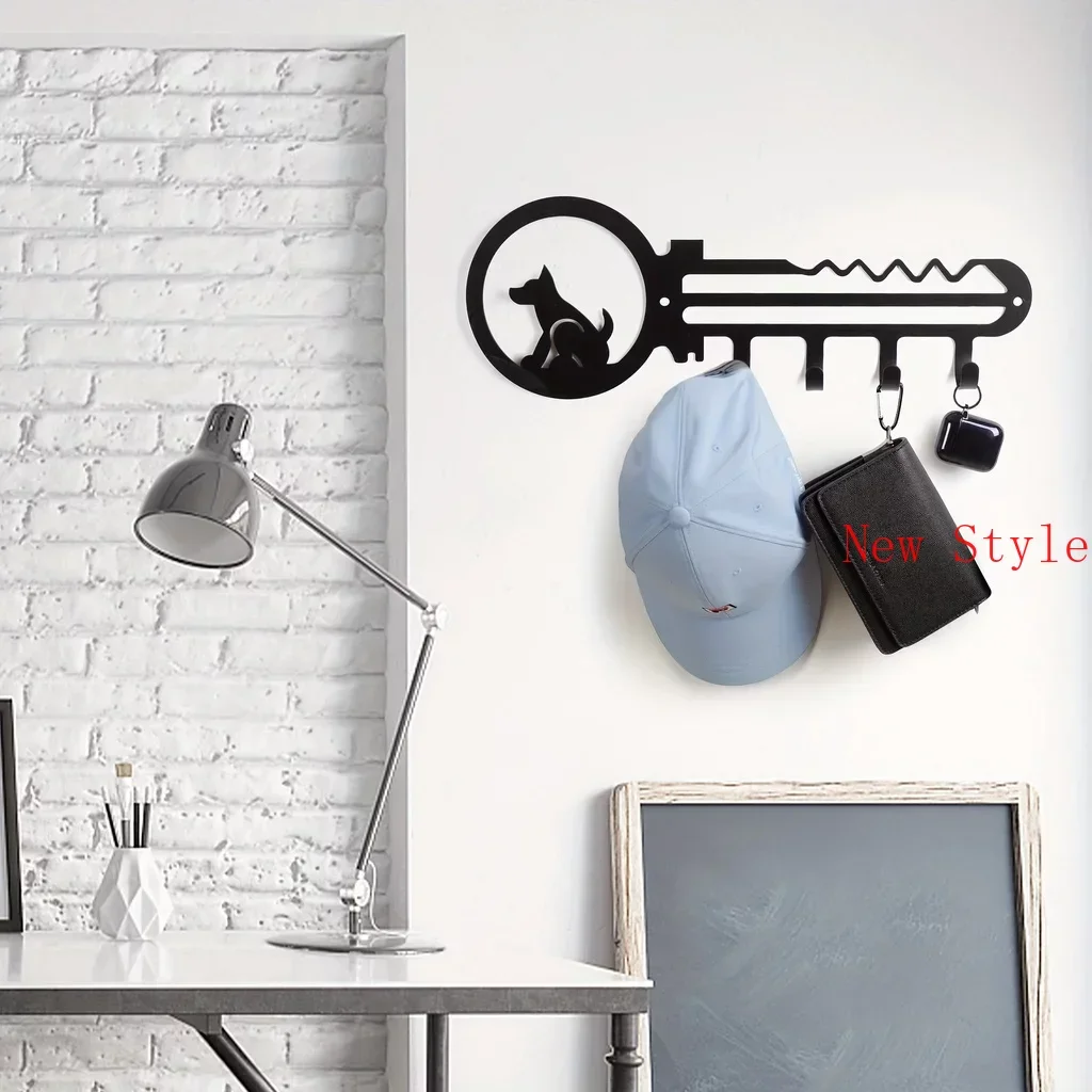 

Key Shaped Wall Rack Wall Mounted Holder Rack 4 Hanging Hooks Household Towel Coat Rack Key Holder Wall Home Decoration