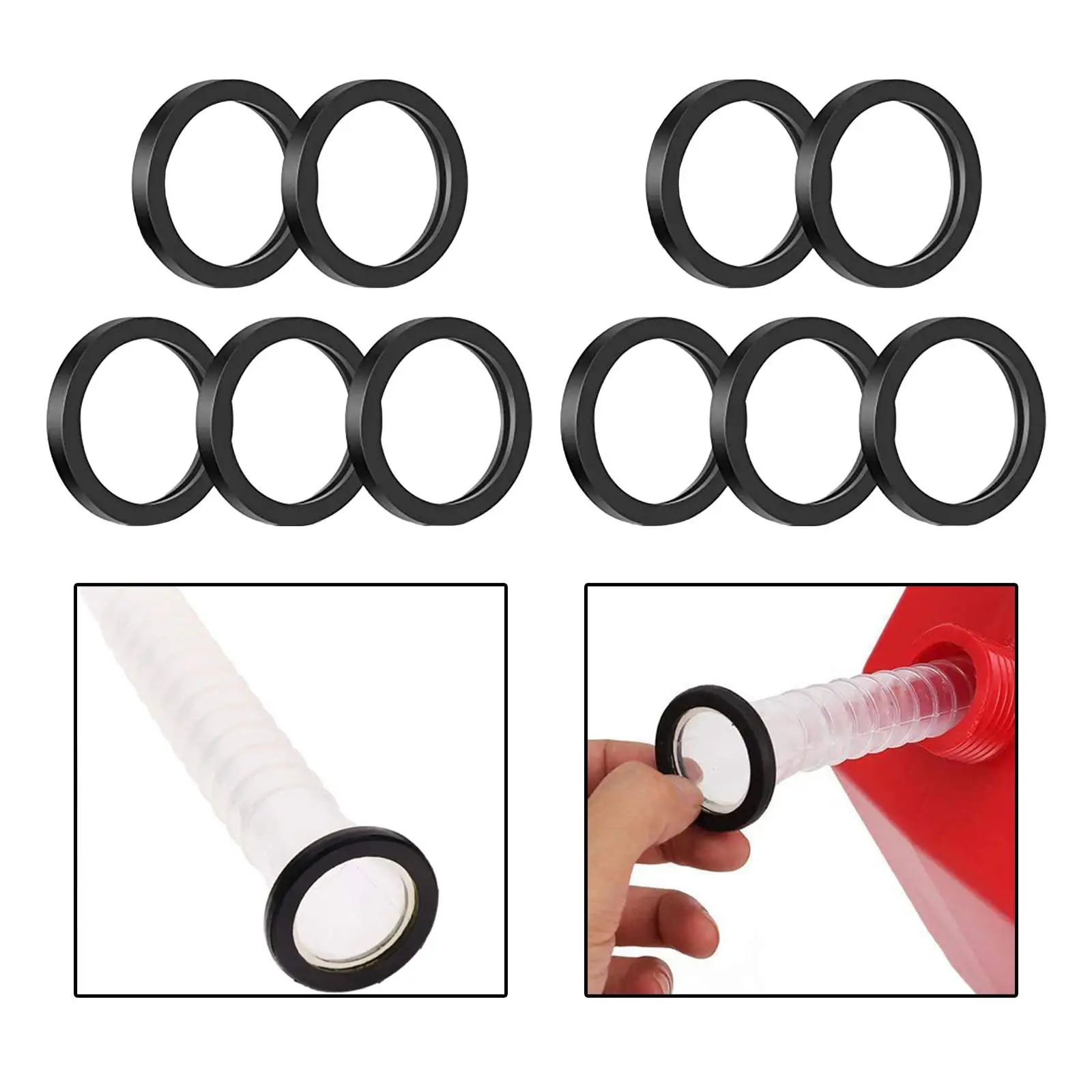 10x Gas Fuel Can Spout Gaskets Fuel Tank Nozzle Seals 1.2inch Dia. Universal Replacement Fuel Can Gaskets Round