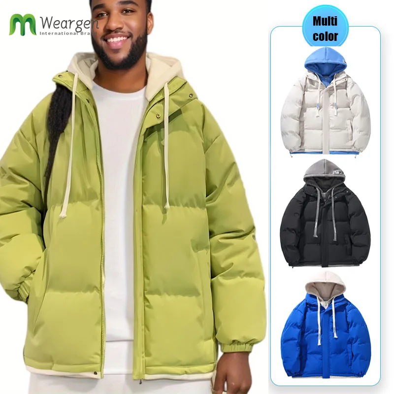 

Men Stand Collar Warm Thick Jacket Japanese Street Casual Parka Coat Quality Winter Outdoor Couples Padded Coat 520-2273