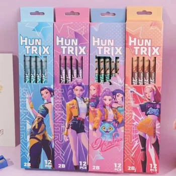 Set di Matite in Legno per Schizzi, Cartoni Animati Kpop, Scrittura Fluida per Scuola, Ufficio, Disegno e Schizzi