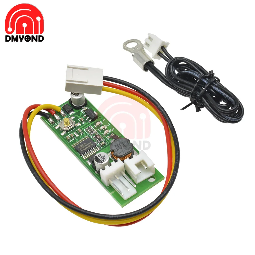 온도 속도 컨트롤러 전압 조정기 1 CH 12V 2-3 와이어 DC 모터 팬 LED 조명 속도 제어 스위치 고정 구멍