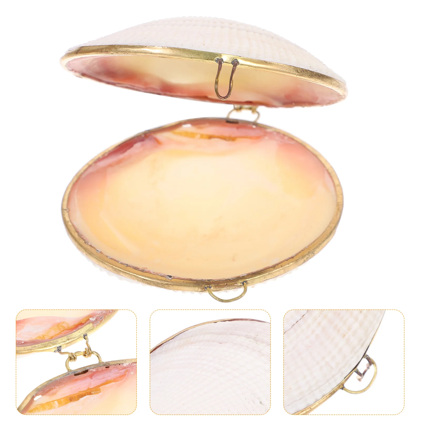 Natural Shell Jewelry Bag Jewelry Box Wedding Engagement Ring Box Earrings Necklace Bracelet Display Gift Box(Random Color)