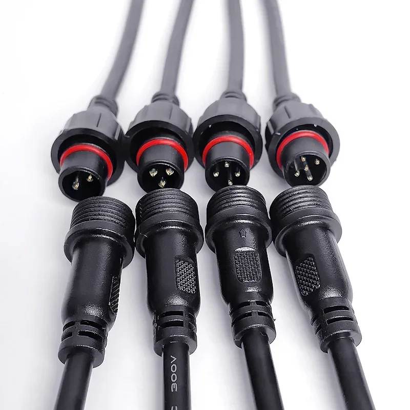 5/20Pcs M16 Waterproof 2 3 4 5 Pin IP65 Cable Wire Plug for LED Strips Male and Female Jack 22mm nut Connector 20CM OD 6mm electrical cable connector industrial waterproof connector