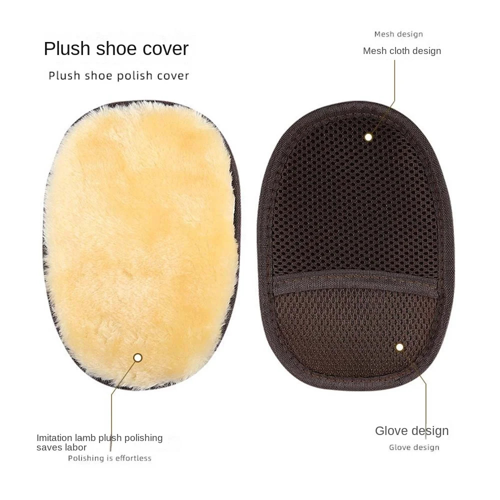 Shoe Gloves Shoe Care Brush Shoes Cleaner Soft Wool Plush Polished Gloves Wipe Shoes Handbag Brushes Leather Care 5