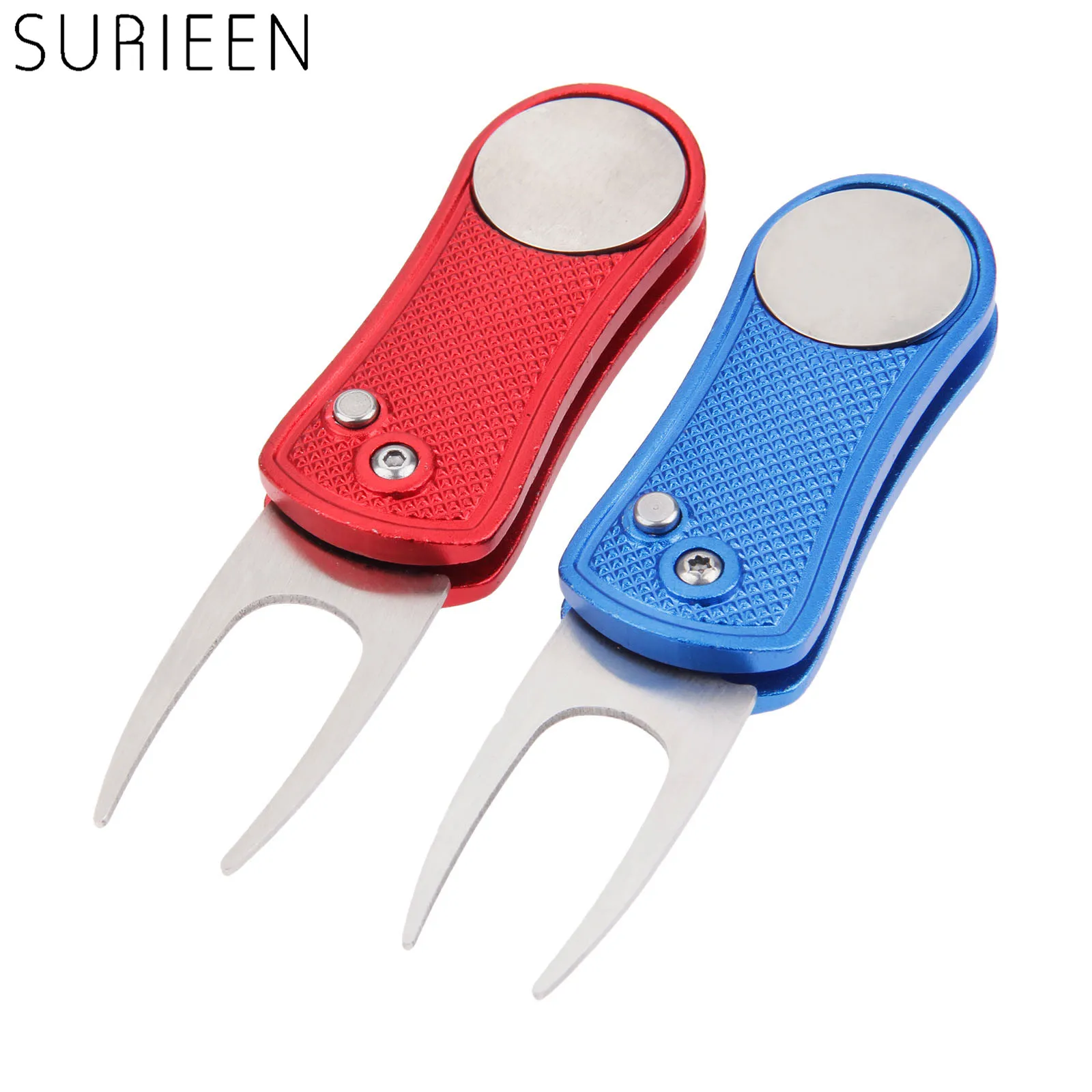 1pc Mini Foldable Golf Ball Pitch Marker Repair Divot Tool Switchblade
