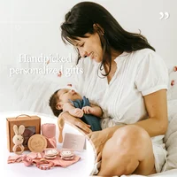 Baby Bad Set Decke Holz Bürste Meilensteine Geschenk – Bild 5
